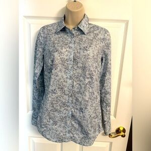 Ann Taylor Blue Floral Blouse